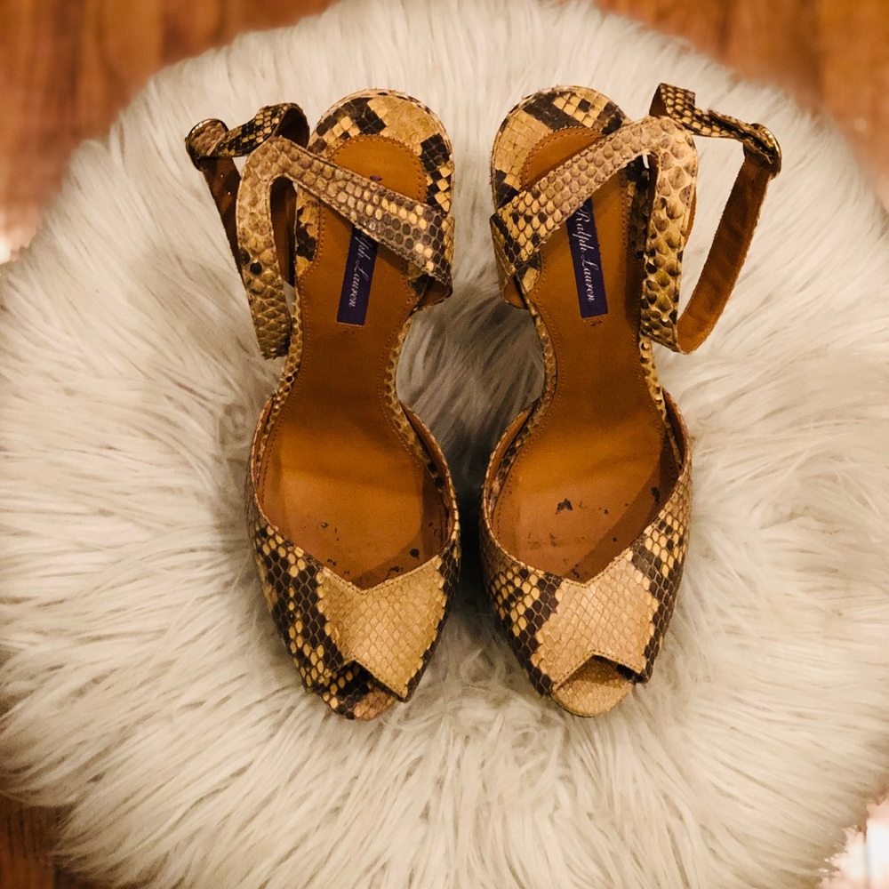 Ralph Lauren Collection Tan Python Heels - image 3